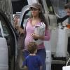 Matthew McConaughey a été rejoint par sa femme Camila Alves enceinte et ses enfants Levi (4 ans) et Vida (2 ans), sur le tournage du film Dallas Buyer's Club en Louisiane. Novembre 2012.