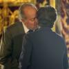 Le roi Juan Carlos Ier d'Espagne, à béquilles, la reine Sofia, le prince Felipe et la princesse Letizia recevaient au palais de la Zarzuela, le 19 novembre 2012, la présidente du Brésil Dilma Rousseff.