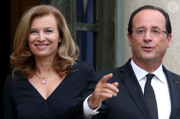 Valérie Trierweiler et François Hollande à Paris, le 17 octobre 2012.