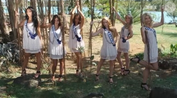 Les Miss Lorraine, Orléanais, Tahiti, Bourgogne, Bretagne et Pays de Savoie se dévoilent sur l'île Maurice en novembre 2012 pour le concours Miss France 2013