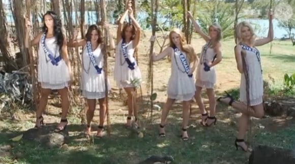 Les Miss Lorraine, Orléanais, Tahiti, Bourgogne, Bretagne et Pays de Savoie se dévoilent sur l'île Maurice en novembre 2012 pour le concours Miss France 2013