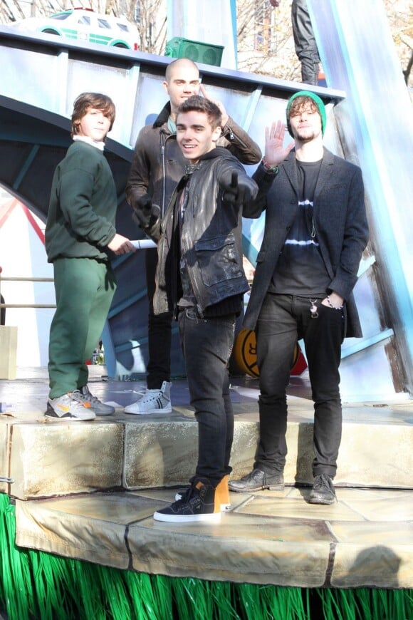 Nathan Sykes, Max George et Jay McGuiness du groupe The Wanted ont participé à la 86e parade annuelle de Thanksgiving organisée par les magasins Macy's, le 22 novembre 2012 à New York.