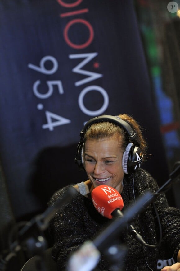Stéphanie de Monaco sur Radio Monaco pour parler de son association Fight Aids qui lutte contre le sida, le 23 novembre 2012.