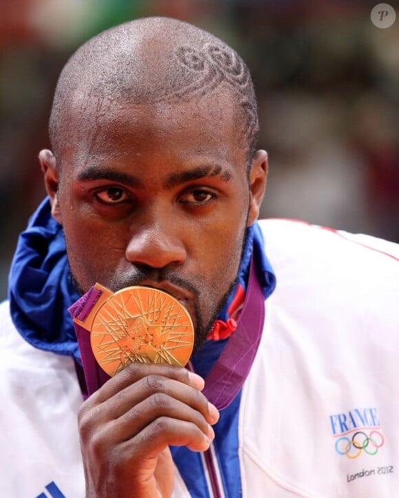 Teddy Riner lors de son sacre olympique à l'ExCeL Arena de Londres le 3 août 2012