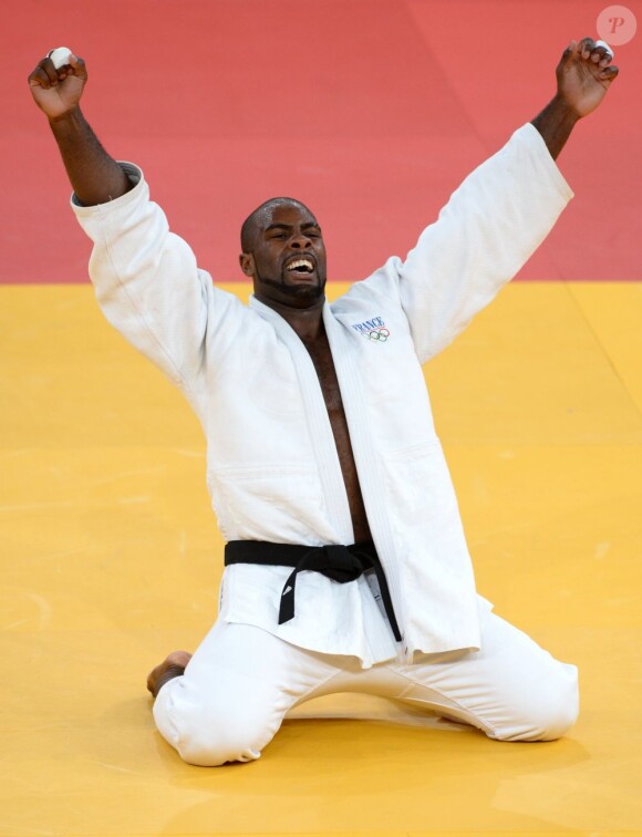 Teddy Riner lors de son sacre olympique à l'ExCeL Arena de Londres le 3 août 2012