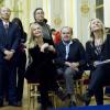 La ministre de la Culture Aurélie Filippetti a remis à Emmanuelle Béart, accompagnée de son père Guy Béart, les insignes d'officier dans l'ordre des Arts et des Lettres le 27 novembre 2012