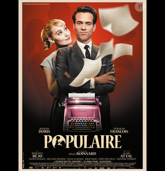 Affiche de Populaire, de Régis Roinsard, avec Romain Duris.