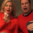 John Travolta et Olivia Newton-John dans le clip de leur chanson I think you might like it, sur l'album This christmas.