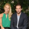 Michelle Hunziker et Tomaso Trussardi au défilé Trussardi à Milan, le 24 juin 2012.