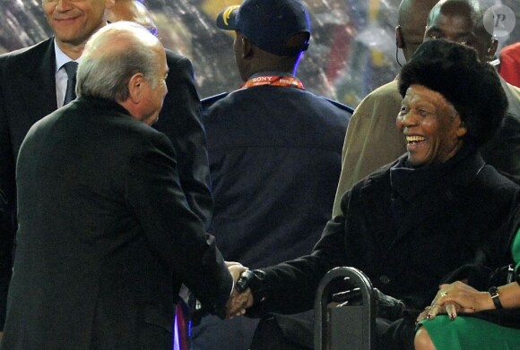 L'ancien président d'Afrique du Sud le 11 juillet 2010 lors de la cérémonie de clôture de la coupe du monde de football