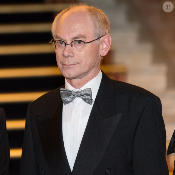 Herman von Rompuy. La famille royale de Norvège donnait le 10 décembre 2012 au Grand Hotel d'Oslo un banquet en l'honneur du Prix Nobel de la Paix, décerné préalablement à l'UE lors d'une cérémonie à l'Hôtel de Ville.