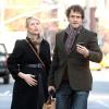 Claire Danes très enceinte, à New York avec son mari Hugh Dancy le 11 décembre 2012