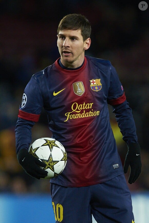 Lionel Messi lors du match entre le FC Barcelone et SL Benfica au Camp Nou à Barcelone le 5 décembre 2012