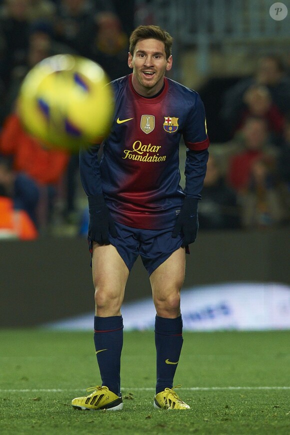 Lionel Messi lors du match entre le FC Barcelone et l'Athletic Bilbao à Barcelone le 1er décembre 2012