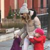 Sarah Jessica Parker emmène ses filles Tabitha et Marion a l'école à New York, le 14 décembre 2012.
