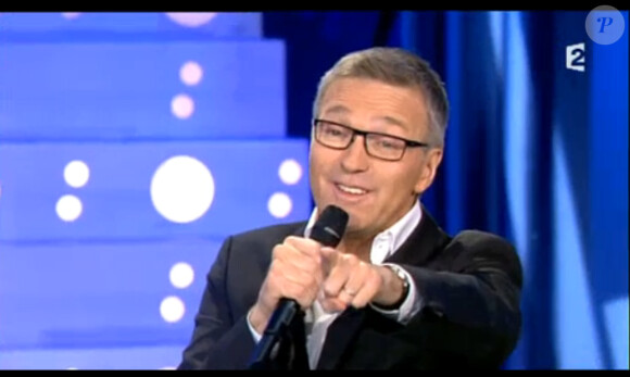 Laurent Ruquier sur le plateau d'On n'est pas couché sur France 2 le samedi 15 décembre 2012