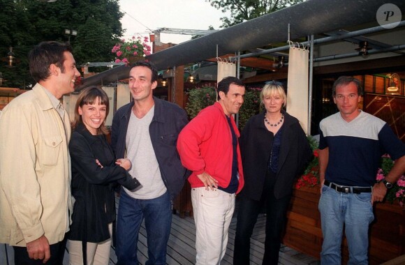 Emmanuelle Gaume, Frédéric Joly, Pascal Sellem, Thierry Beccaro, Christine Bravo et Laurent Baffie en huin 1999 à Roland Garros