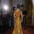 La princesse héritière Mary et le prince héritier Frederik de Danemark au gala du Nouvel An au palais Amalienborg, à Copenhague, le 1er janvier 2013