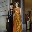 La princesse héritière Mary et le prince héritier Frederik de Danemark au gala du Nouvel An au palais Amalienborg, à Copenhague, le 1er janvier 2013