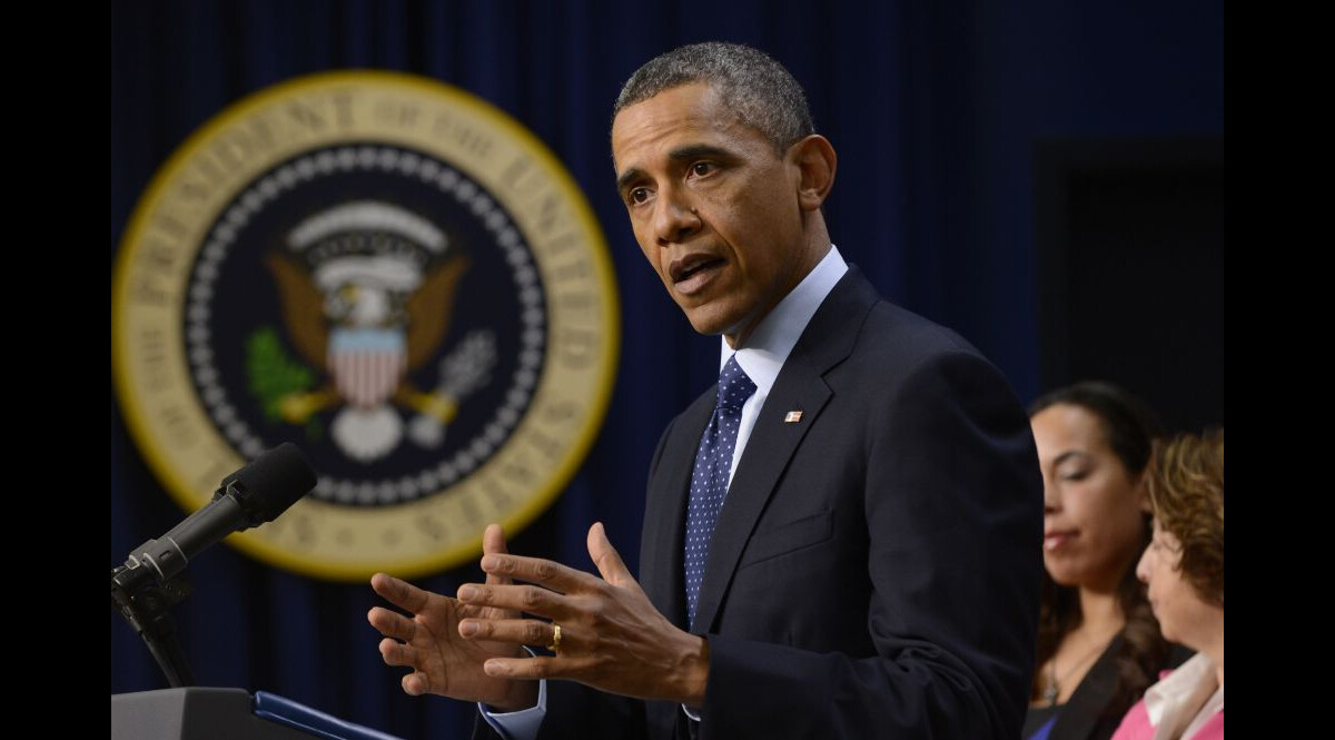 Photo : Le président américain Barack Obama lors d'un discours à la ...