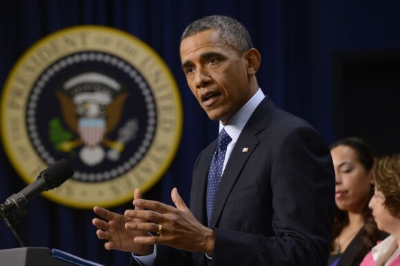 Le président américain Barack Obama lors d'un discours à la Maison Blanche, Washington, le 31 décembre 2012.