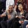 Jay-Z and Beyoncé Knowles lors d'un match des Brooklyn Nets au Barclays Center de New York le 23 novembre 2012