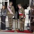  Le roi Juan Carlos Ier d'Espagne, avec le prince Felipe, la reine Sofia et la princesse Letizia, célébrait le 6 janvier 2013 au palais royal la Pâque militaire. 