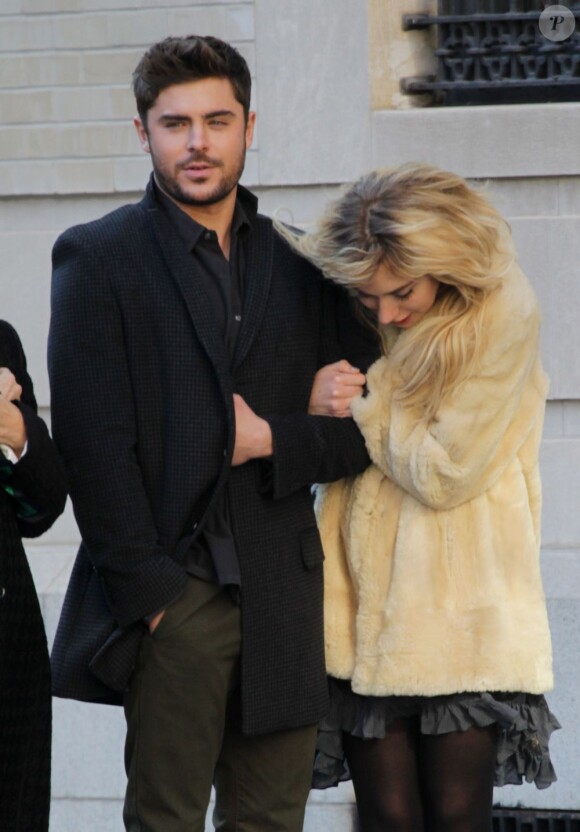 Zac Efron et Imogen Poots tournent Are We Officially Dating ? à New York, le 7 Janvier 2013.