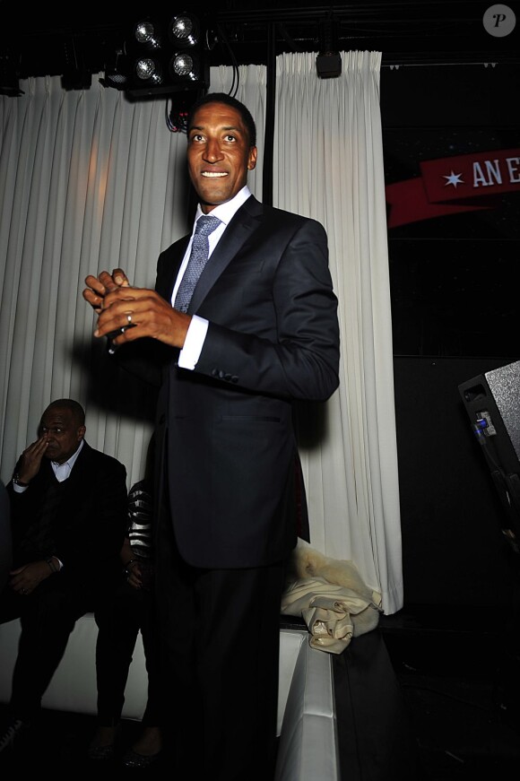 Scottie Pippen mis à l'honneur lors de la soirée de charité An Evening with the Chicago Bulls au United Center de Chicago le 8 janvier 2013