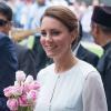 La duchesse Catherine de Cambridge, lorsqu'elle sourit (et c'est souvent le cas, comme ici en visite en Malaisie le 14 septembre 2012), dévoile en moyenne... 8,6 dents, selon les observations minutieuses du Vogue UK de février 2013.