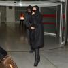 Kim Kardashian et Kanye West arrivent à Paris après avoir passé 24h en Italie, à Venise. Le 10 janvier 2012