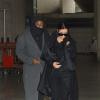 Kim Kardashian et Kanye West arrivent à Paris après avoir passé 24h en Italie, à Venise. Le 10 janvier 2012