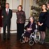 La reine Fabiola avec la famille royale de Belgique au palais pour le concert de Noël, le 19 décembre 2012