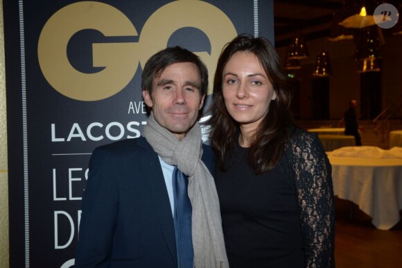 David Pujadas et sa femme Ingrid lors de la soirée GQ Les Hommes de l'année 2012, à Paris le 16 janvier 2013