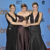 Allison Williams, Lena Dunham, Zosia Mamet aux Golden Globe Awards à Beverly Hills le 13 Janvier 2013.