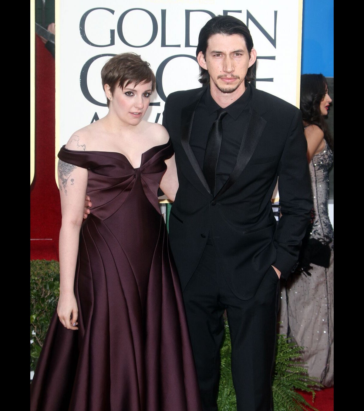 Photo Lena Dunham et Adam Driver à la 70eme soirée des Golden Globe Awards à Beverly Hills, le