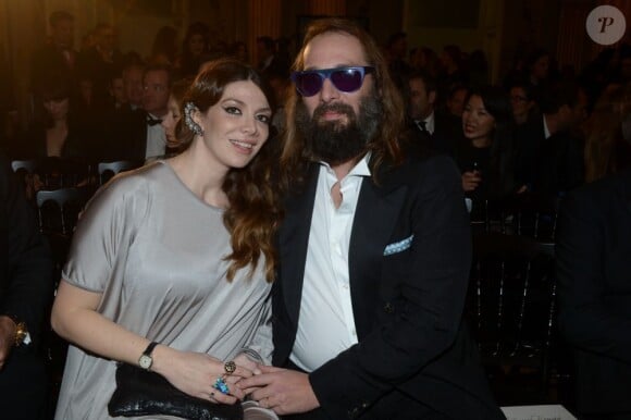 Sébastien Tellier et sa femme Amandine de la Richardière ont officialisé un heureux événement lors de la soirée des GQ Awards, au Musée d'Orsay, le 16 janvier 2013.