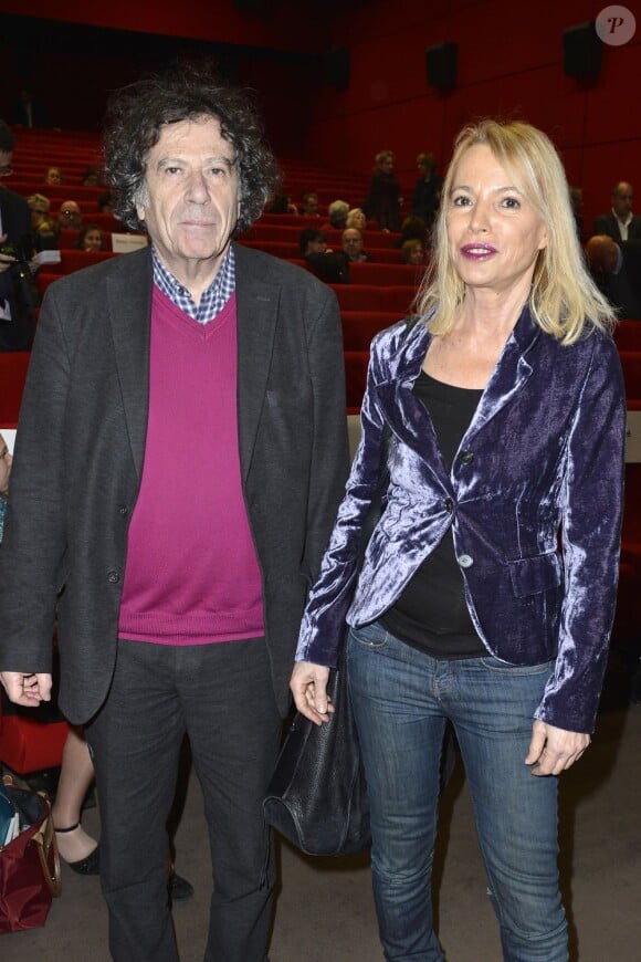 Laure Adler à la cérémonie du 1er prix Françoise Giroud décerné au MK2 Bibliothèque à Marion Van Renterghem pour le Prix du Portrait et à Bushra Al-Maqtary pour le Prix Nouvelle Vague, à Paris, le 17 janvier 2013.