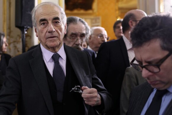Jean-Pierre Elkabbach lors des voeux du Premier ministre à la presse à Matignon le 18 janvier 2013