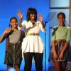 La première dame Michelle Obama et ses filles Sasha et Malia lors du Kids Inaugural Concert à Washington le 19 janvier 2013
