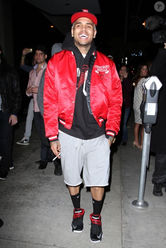 Chris Brown quitte le Bootsy Bellows à Los Angeles, le 20 janvier 2013.