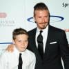 David Beckham et son fils Brooklyn à Los Angeles, le 20 mai 2012.