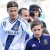 David Beckham et Brooklyn à Los Angeles, le 18 mars 2012.