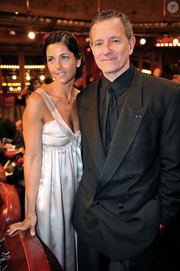 Francis Huster et son ex compagne Cristiana Reali à la cérémonie des Molières à Paris le 28 avril 2008.
