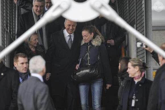 L'arrivée de Florence Cassez sur le sol français à Roissy, le 24 janvier 2013. Elle a été accueillie par Laurent Fabius, ses proches et son avocat Franck Berton.