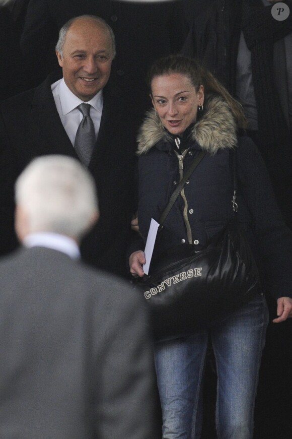 L'arrivée de Florence Cassez sur le sol français à Roissy, le 24 janvier 2013. Elle a été accueillie par Laurent Fabius, ses proches et son avocat Franck Berton.