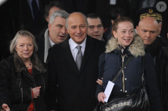 L'arrivée de Florence Cassez sur le sol français à Roissy, le 24 janvier 2013. Elle a été accueillie par Laurent Fabius, ses proches et son avocat Franck Berton.
