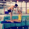 Laury Thilleman et son coach pour Splash, le grand plongeon sur TF1 - photo postée sur le Twitter de Laury