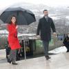 Le prince Felipe et la princesse Letizia d'Espagne lors de l'inauguration du complexe résidentiel pour personnes âgées "La Mineria" à Oviedo le 24 janvier 2013