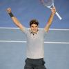 Roger Federer après sa victoire en quart de finale de l'Open d'Australie le 23 janvier 2013 sur Jo-Wilfried Tsonga